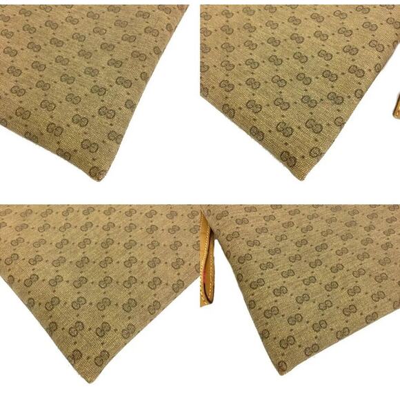 Authentic GUCCI Micro GG Logo Wristlet Cosmetic Pouch Bag Beige - Picture 5 of 7